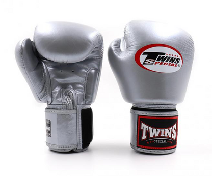 Twins Special BGVL3 Velcro Boxing Gloves Silver