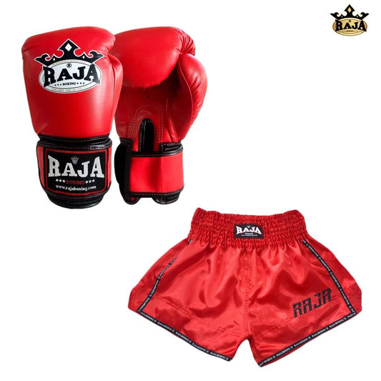 Raja Gloves - Classic Series Short Combo Red