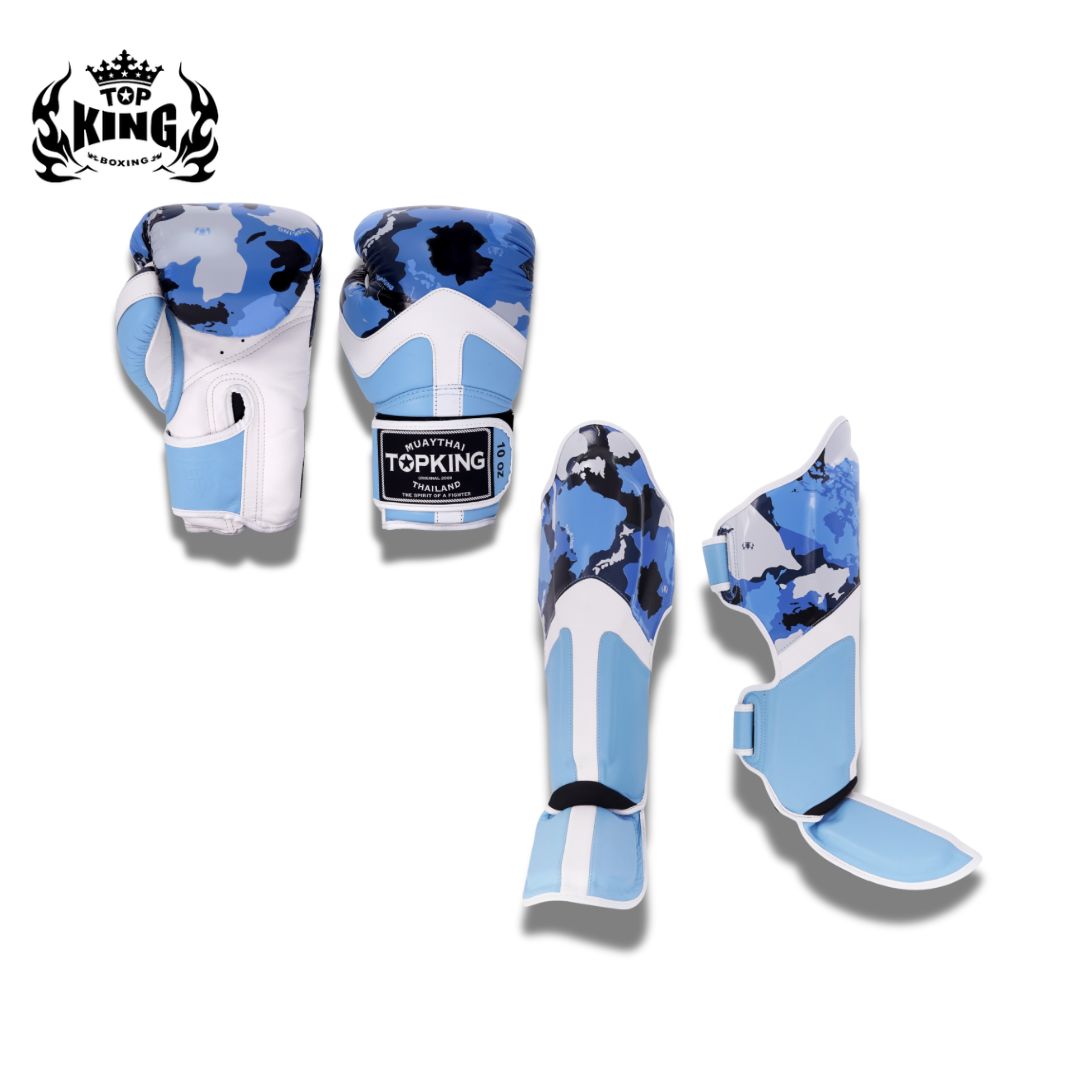 Top King Sparring Set Camo Blue