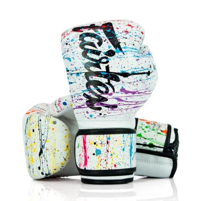 Fairtex Gloves - Premium Painters Drip (White)