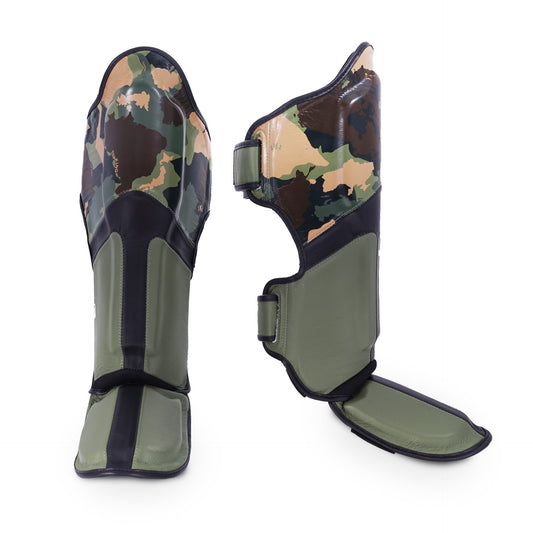 Top King Shin Guards Camo Green