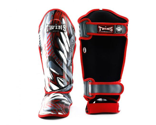 Twins Shin Guards Demon Grey - KICKPUNCHELBOW