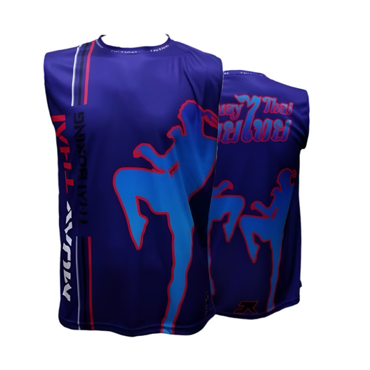 Muay Thai Training Singlets - Muay Thai Blue