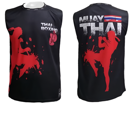 Muay Thai Training Singlets - Thai Boxing Black