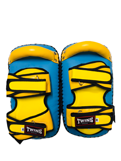 Twins Special Thai Pads KPL12 Light Blue/ Yellow - KICKPUNCHELBOW