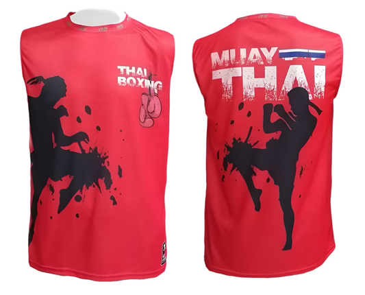 Muay Thai Training Singlets - Thai Boxing Red