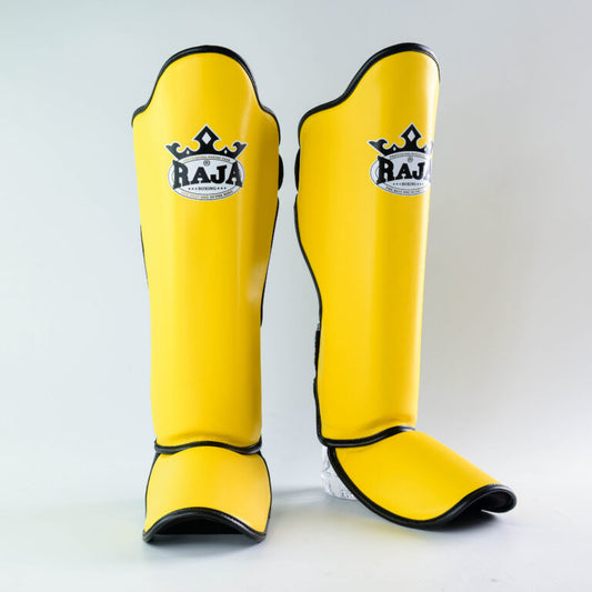 Authentic Leather Raja Shin Guards Yellow