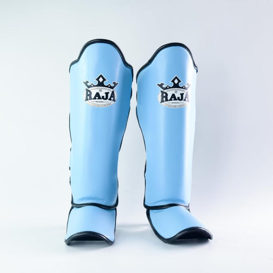 Authentic Leather Raja Shin Guards Baby Blue