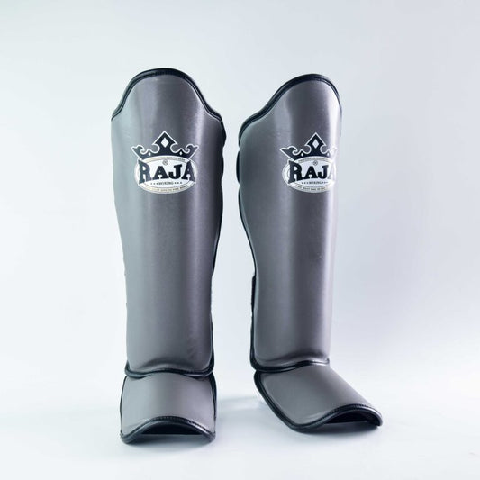 Authentic Leather Raja Shin Guards Grey