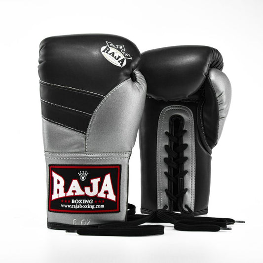 Raja Gloves - Silver Lace Up Leather