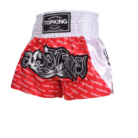 Top King Shorts Innovation Mini text Red - KICKPUNCHELBOW