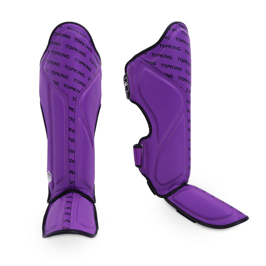 Top King Shin Guards Full Impact Single Tone Purple