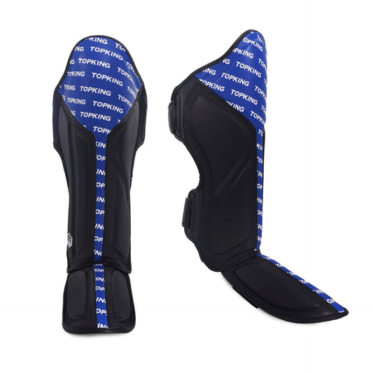 Top King Shin Guards Full Impact Double Tone Blue