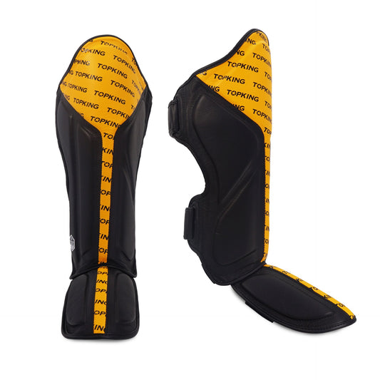 Top King Shin Guards Full Impact Double Tone Yellow