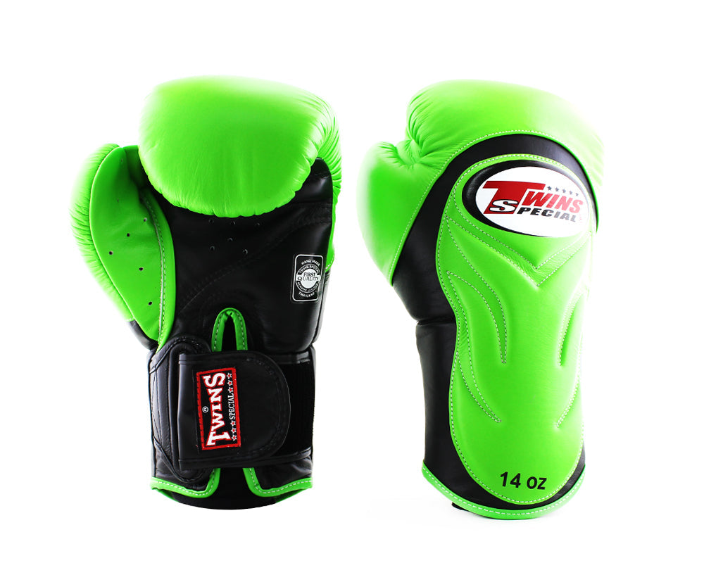 Twins Special Boxing Gloves BGVL6 Black Green - KICKPUNCHELBOW