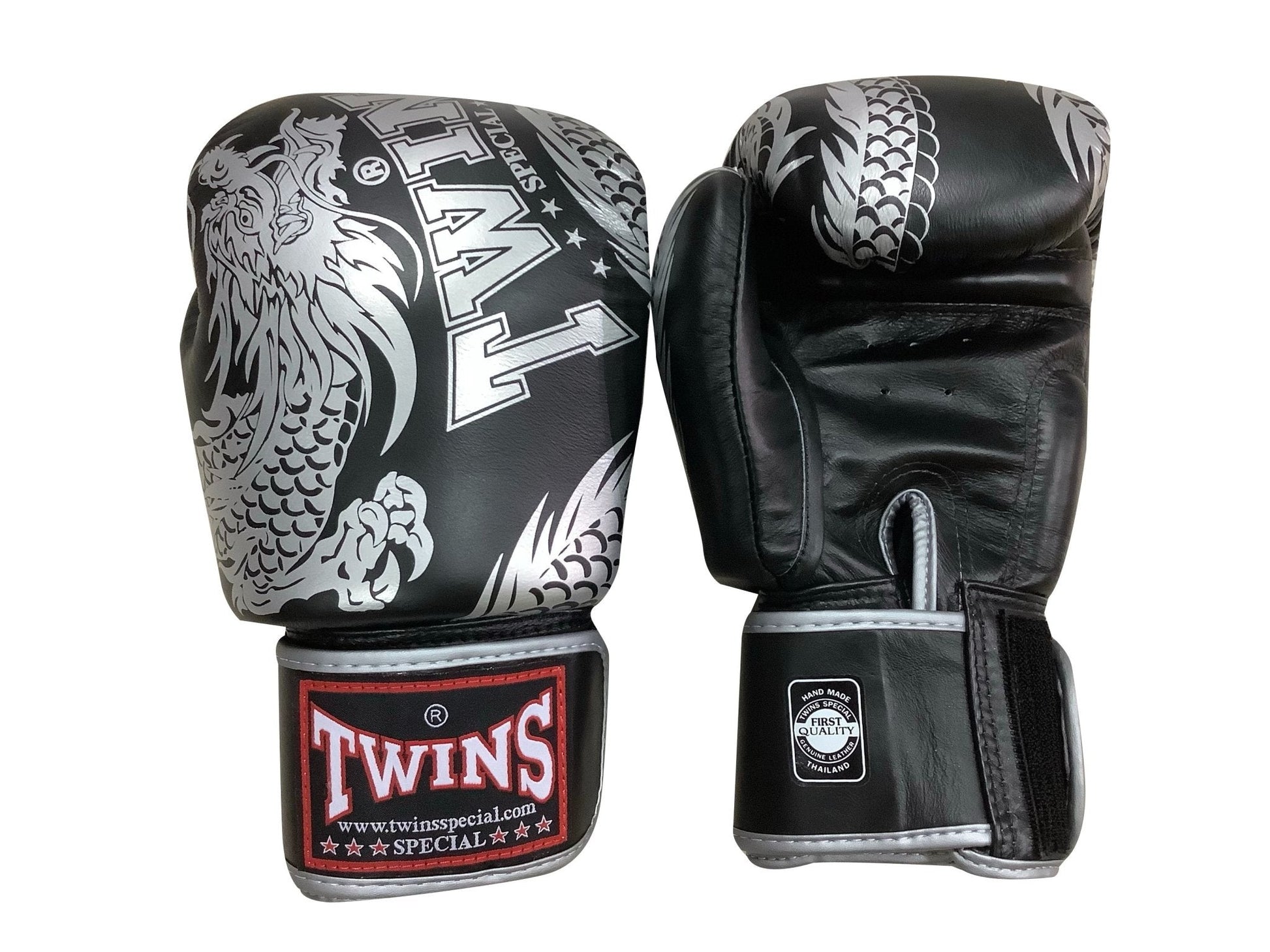 Twins Special Fancy FBGVL3-49 SILVER/BLACK BOXING GLOVES - KICKPUNCHELBOW