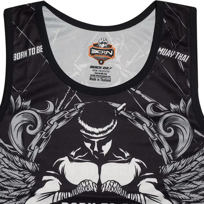 Muay Thai Training Singlets - Born To Be Muay Thai Boxing Jersey Tank Top Polyester