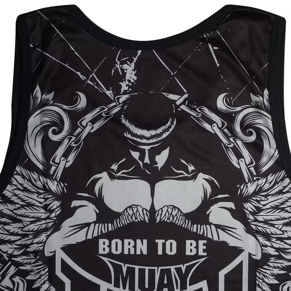 Muay Thai Training Singlets - Born To Be Muay Thai Boxing Jersey Tank Top Polyester