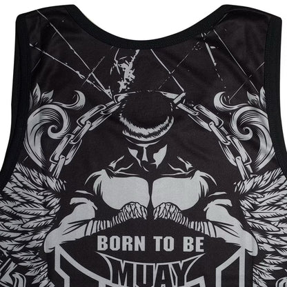 Muay Thai Training Singlets - Born To Be Muay Thai Boxing Jersey Tank Top Polyester