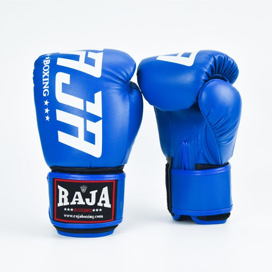 Raja Gloves - Big Text Semi Leather Blue