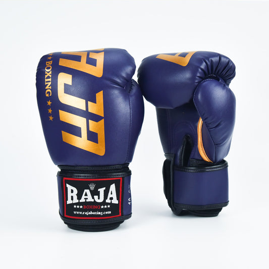 Raja Gloves - Big Text Semi Leather Navy