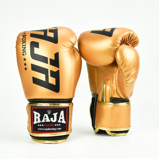 Raja Gloves - Big Text Semi Leather Gold