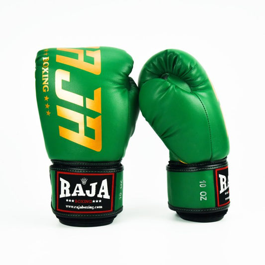 Raja Gloves - Big Text Semi Leather Green