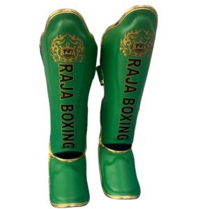 Authentic Leather Raja Shin Guards Lightweight Green