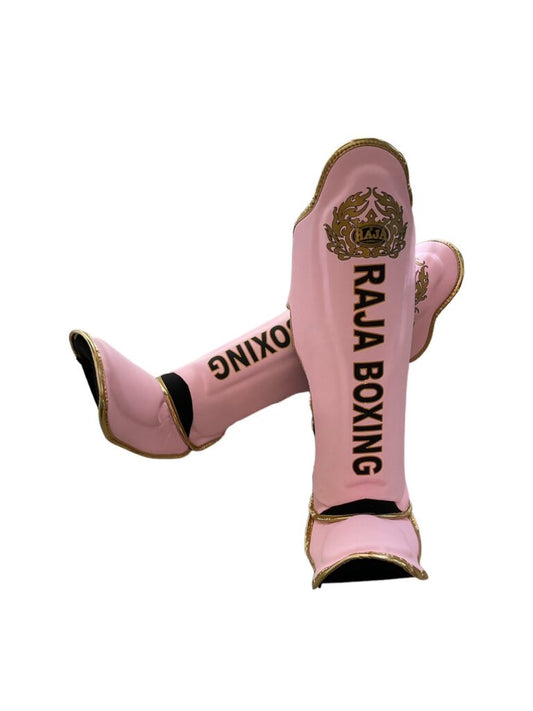 Authentic Leather Raja Shin Guards Lightweight Pink