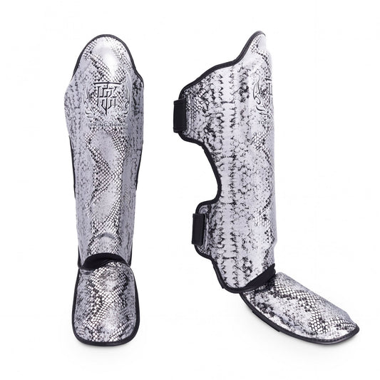 Top King Shin Guards Super Snake Silver