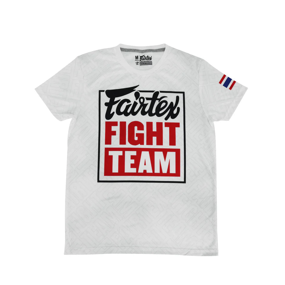 Fairtex - Fight Team T-Shirt White Red - KICKPUNCHELBOW