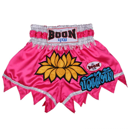 Boon Muay Thai Shorts Classic Pink Lotus