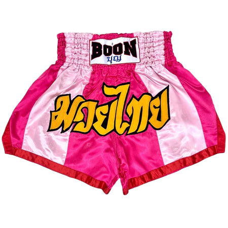 Boon Muay Thai Shorts Classic Fit Pink Stripe - KICKPUNCHELBOW