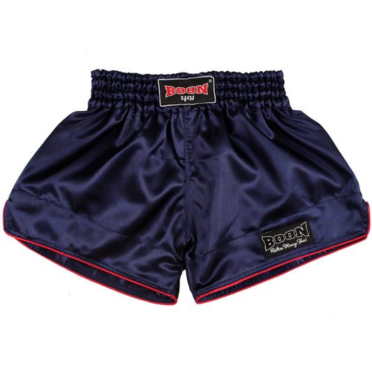 Boon Muay Thai Shorts Retro Fit Navy Blue - KICKPUNCHELBOW