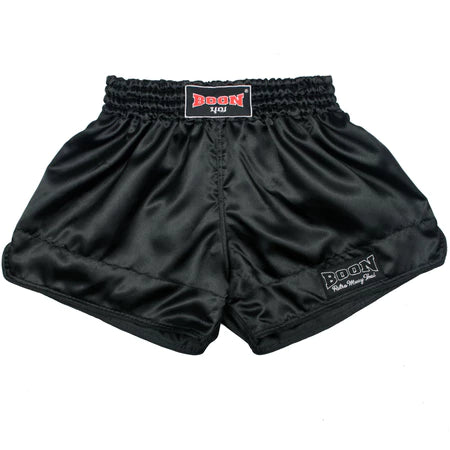 Boon Muay Thai Shorts Retro Fit Black - KICKPUNCHELBOW