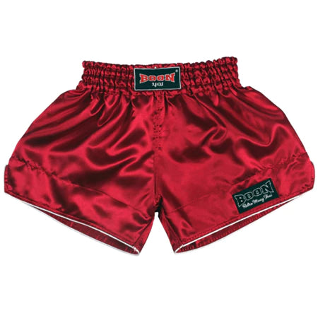 Boon Muay Thai Shorts Retro Fit Red - KICKPUNCHELBOW