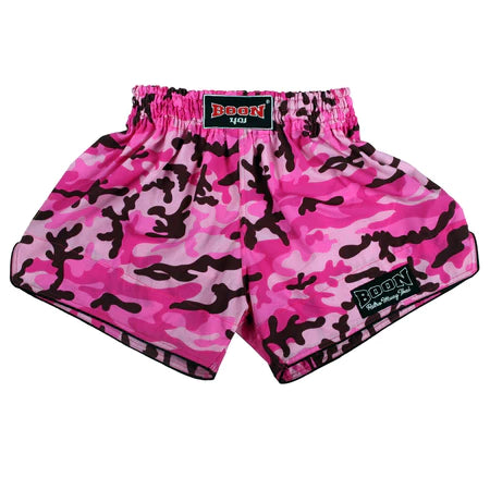 Boon Muay Thai Shorts Retro Fit Camo Pink - KICKPUNCHELBOW